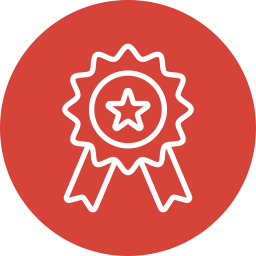 red badge logo